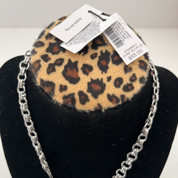 White House Black Market Reversible  Silver and Pave diamond like Necklace - Picture 4 of 5